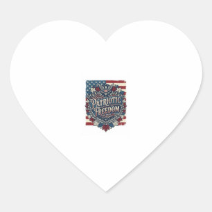 Patriotic Autumn Leaves Vector Graphic Tee Heart Sticker