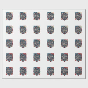 Patriotic Autumn Leaves Vector Graphic Tee Wrapping Paper