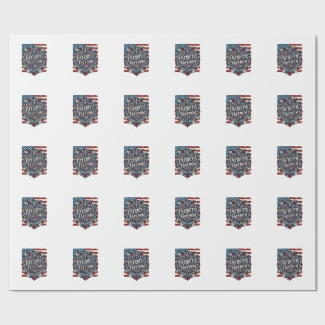 Patriotic Autumn Leaves Vector Graphic Tee Wrapping Paper (Flat)