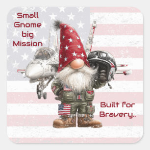 Patriotic Aviation Tribute Square Sticker
