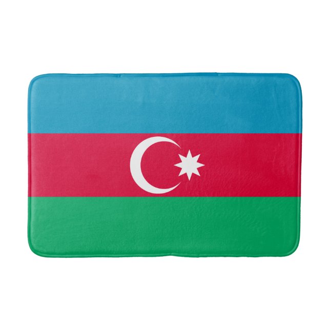 Patriotic Azerbaijan Flag Bath Mat (Front)