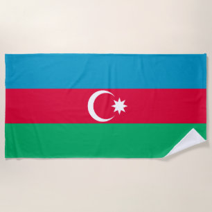 Patriotic Azerbaijan Flag Beach Towel