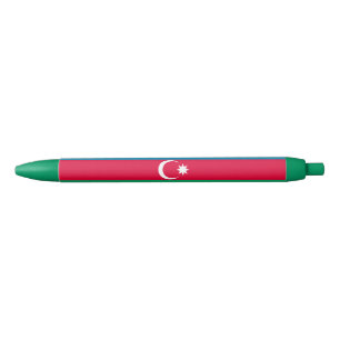 Patriotic Azerbaijan Flag Black Ink Pen