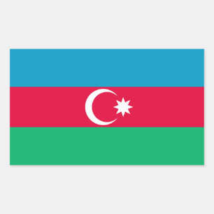 Patriotic Azerbaijan Flag Rectangular Sticker