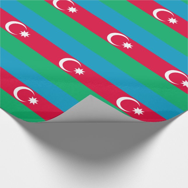 Patriotic Azerbaijan Flag Wrapping Paper (Corner)