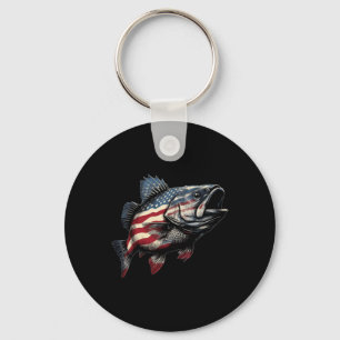 Patriotic B Fishing American Flag Fisherman Appare Key Ring