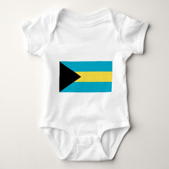Patriotic baby bodysuit with flag Bahamas (Front)
