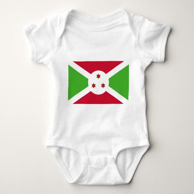 Patriotic baby bodysuit with flag Burundi (Front)