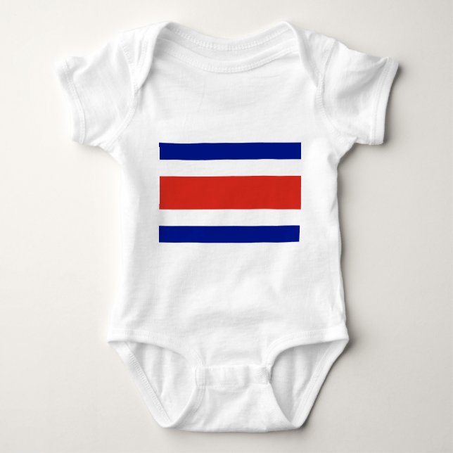 Patriotic baby bodysuit with flag Costa Rica (Front)