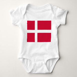 Patriotic baby bodysuit with flag Denmark