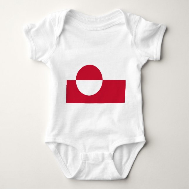 Patriotic baby bodysuit with flag Greenland (Front)