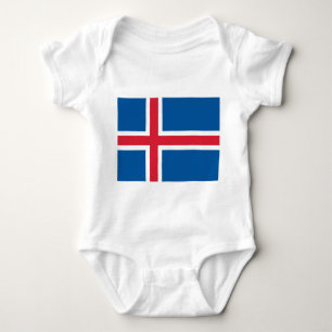Patriotic baby bodysuit with flag Iceland