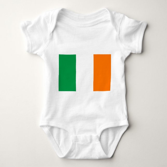 Patriotic baby bodysuit with flag Ireland (Front)