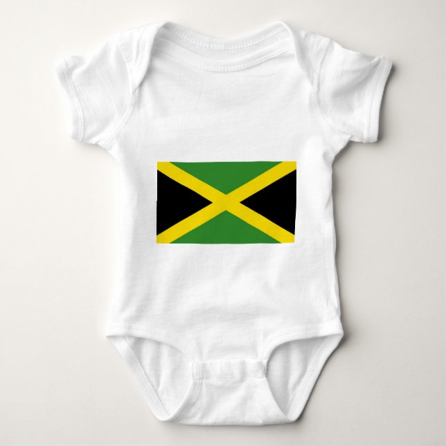Patriotic baby bodysuit with flag Jamaica (Front)