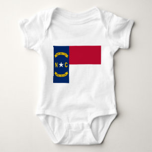 Patriotic baby bodysuit with flag North Carolina