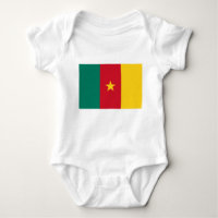 Patriotic baby bodysuit with flag of Cameroon
