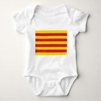 Patriotic baby bodysuit with flag of Catalonia