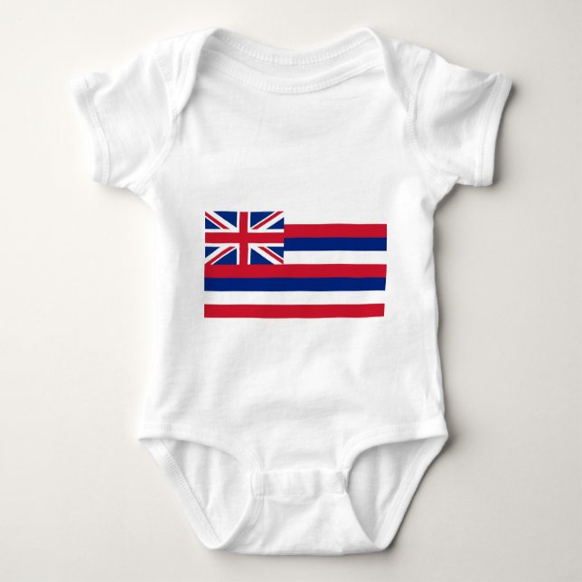 Patriotic baby bodysuit with flag of Hawaii (Front)