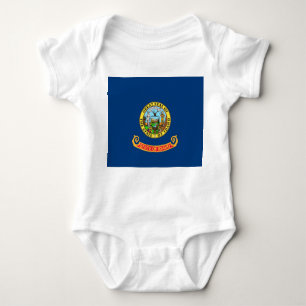 Patriotic baby bodysuit with flag of Idaho