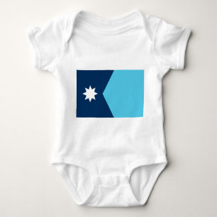 Patriotic baby bodysuit with flag of Minnesota