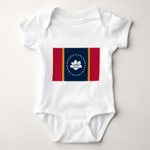 Patriotic baby bodysuit with flag of Mississippi