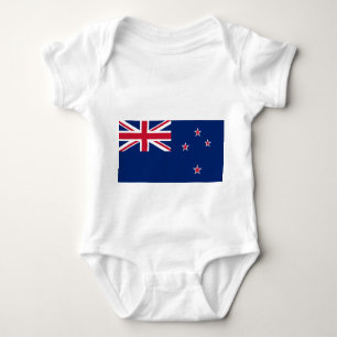 Patriotic baby bodysuit with flag of New Zealand