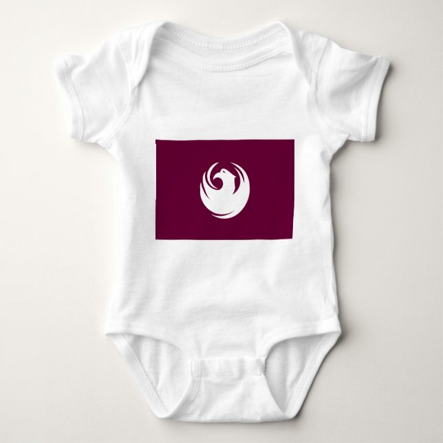 Patriotic baby bodysuit with flag of Phoenix City (Front)