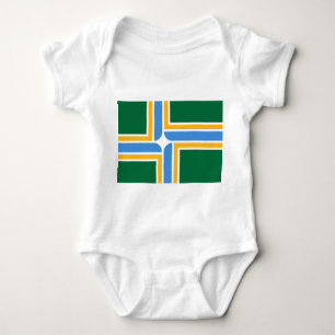 Patriotic baby bodysuit with flag of Portland USA