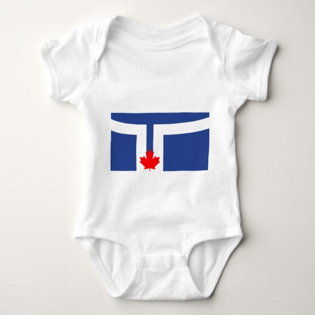 Patriotic baby bodysuit with flag of Toronto (Front)