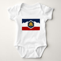 Patriotic baby bodysuit with flag of Utah, USA