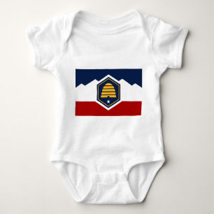 Patriotic baby bodysuit with flag of Utah, USA