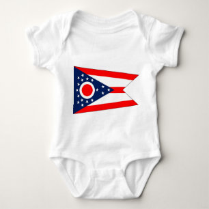 Patriotic baby bodysuit with flag Ohio, USA