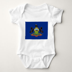 Patriotic baby bodysuit with flag Pennsylvania