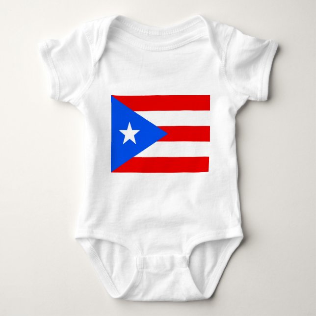 Patriotic baby bodysuit with flag Puerto Rico (Front)