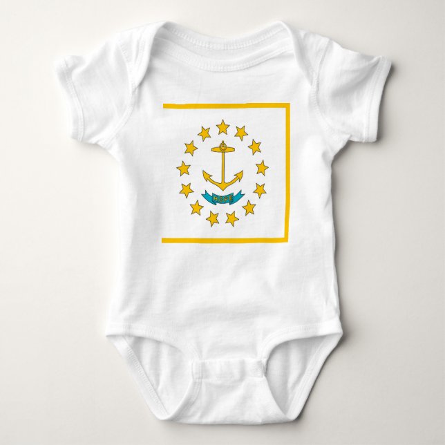 Patriotic baby bodysuit with flag Rhode Island (Front)