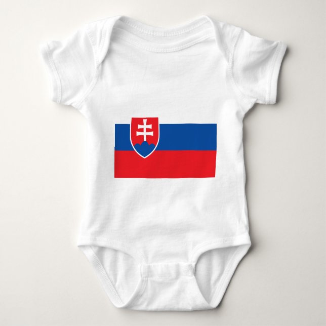 Patriotic baby bodysuit with flag Slovakia (Front)