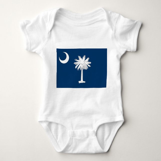 Patriotic baby bodysuit with flag South Carolina (Front)
