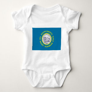 Patriotic baby bodysuit with flag South Dakota