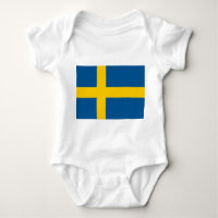 Patriotic baby bodysuit with flag Sweden