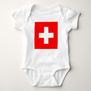 Patriotic baby bodysuit with flag Switzerland