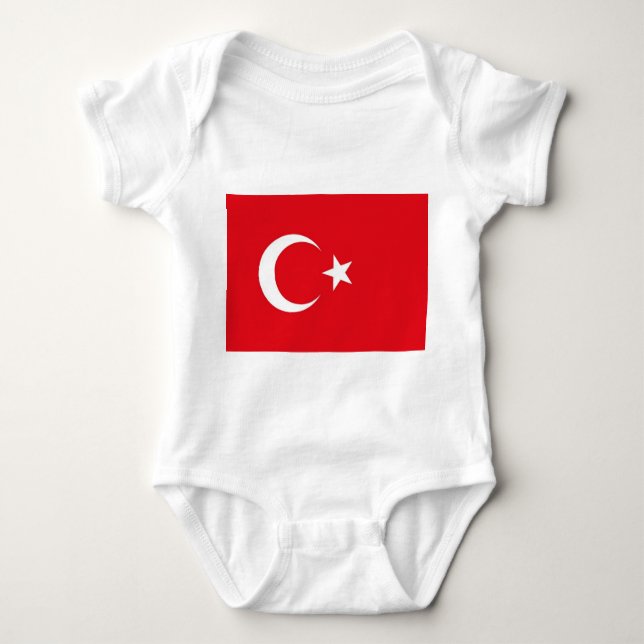 Patriotic baby bodysuit with flag Turkey (Front)
