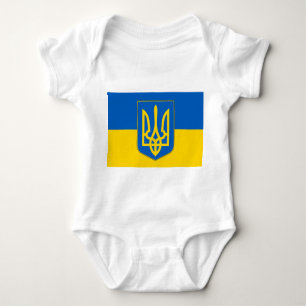 Patriotic baby bodysuit with flag Ukraine
