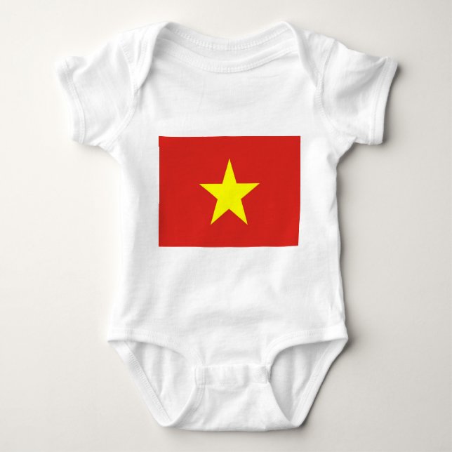 Patriotic baby bodysuit with flag Vietnam (Front)