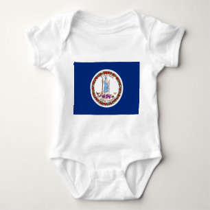 Patriotic baby bodysuit with flag Virginia, USA