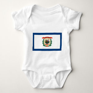 Patriotic baby bodysuit with flag West Virginia