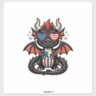 Patriotic Baby Dragon Vintage Vector Shirt Design_