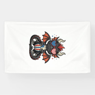 Patriotic Baby Dragon Vintage Vector Shirt Design_ Banner