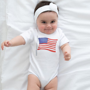 Patriotic Baby Red White and Blue Trendy Baby Bodysuit