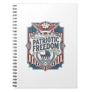 Patriotic Baby Shower Vector Graphic Tee Notebook