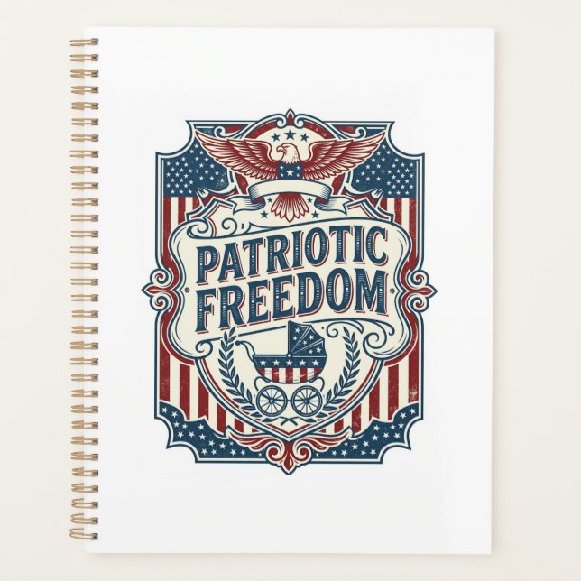 Patriotic Baby Shower Vector Graphic Tee Planner (Front)